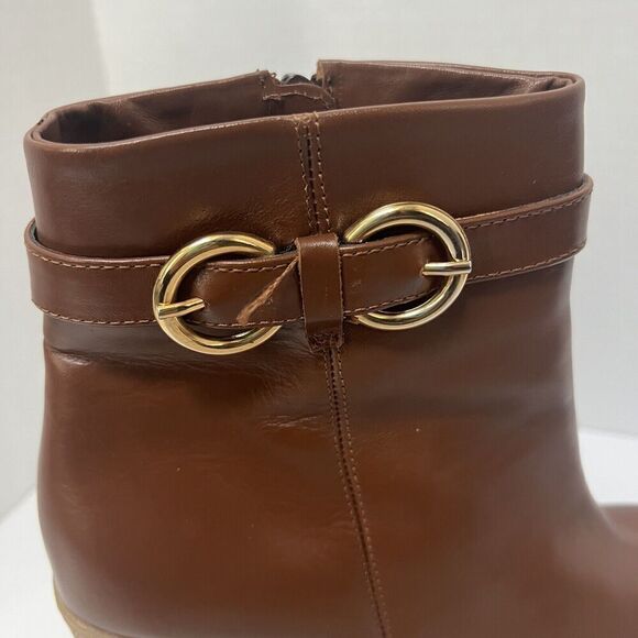 Amalfi By Rangoni Cognac Brown Longobarda Heeled Ankle Boots 8.5 Mod - Picture 6 of 12